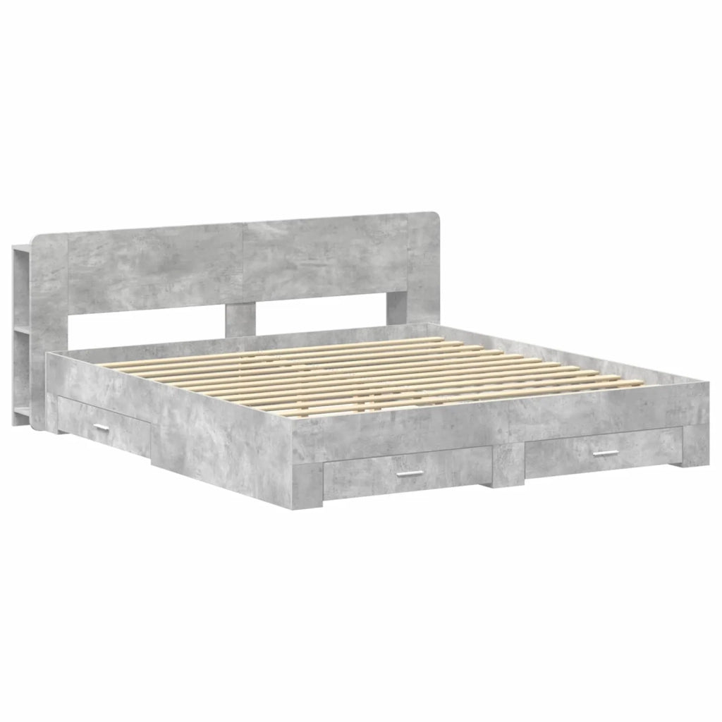 Telaio del letto con storage Grigio Cemento 200 x 200 cm