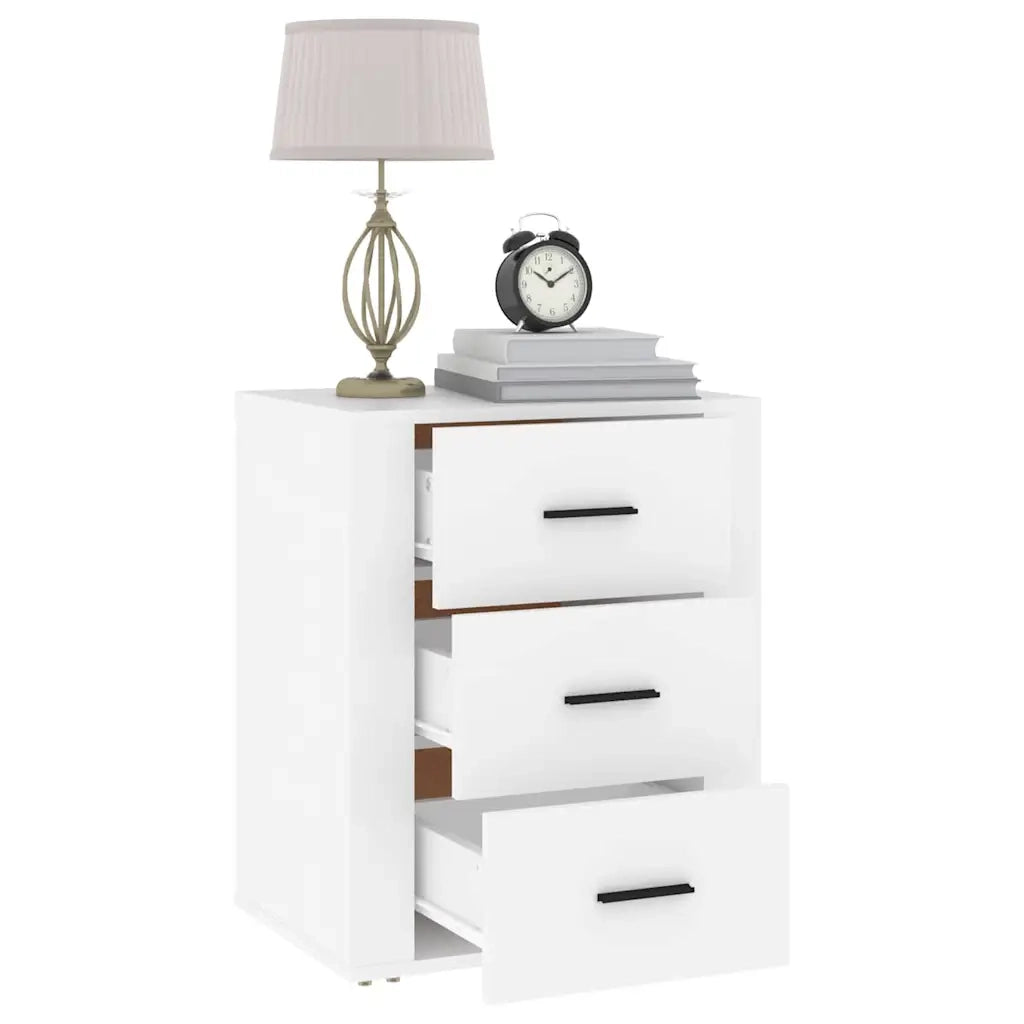 Comodino | Armadio da Notte | Mobiletto da notte Bianco 50x36x60 cm in Legno Ingegnerizzato