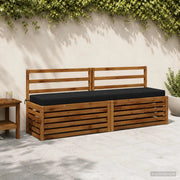 Cuscino per panchina SOEST 100% Poliestere Nero 200 x 40 x 8 cm 950080