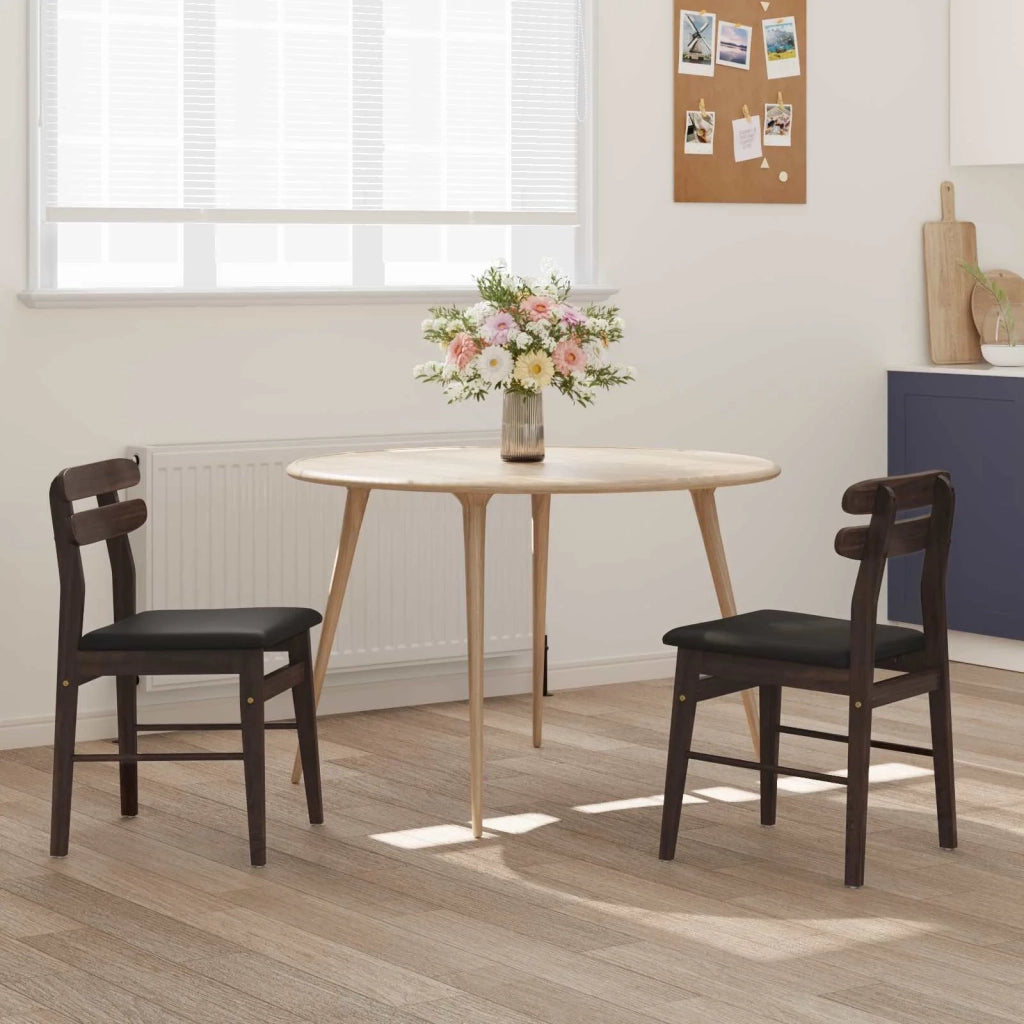 Sedia da pranzo 2 pcs Marrone chiaro e nero