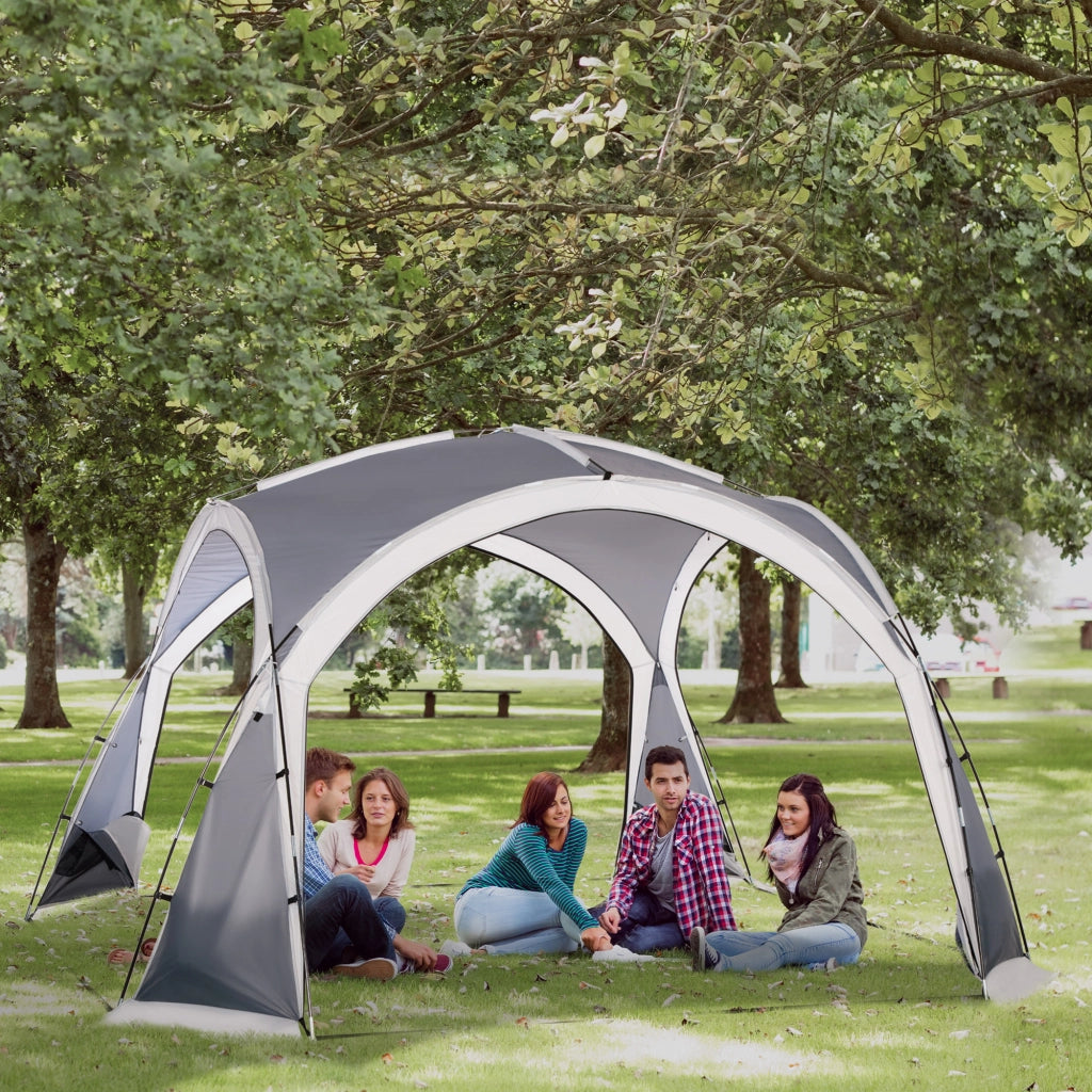 Tenda da campeggio per 6-8 persone ¨C zephmum ¨C 350x350x230 cm grigio e bianco