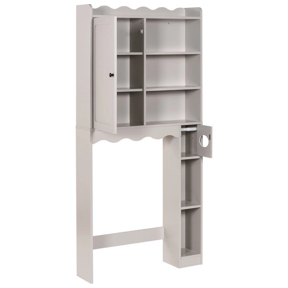 Mobile da bagno a colonna in MDF con ripiani, colore beige chiaro stile tradizionale