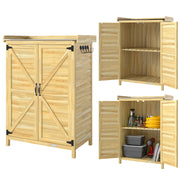 Armadio da giardino in legno ¨C zephmum ¨C 71.5x39x95cm naturale