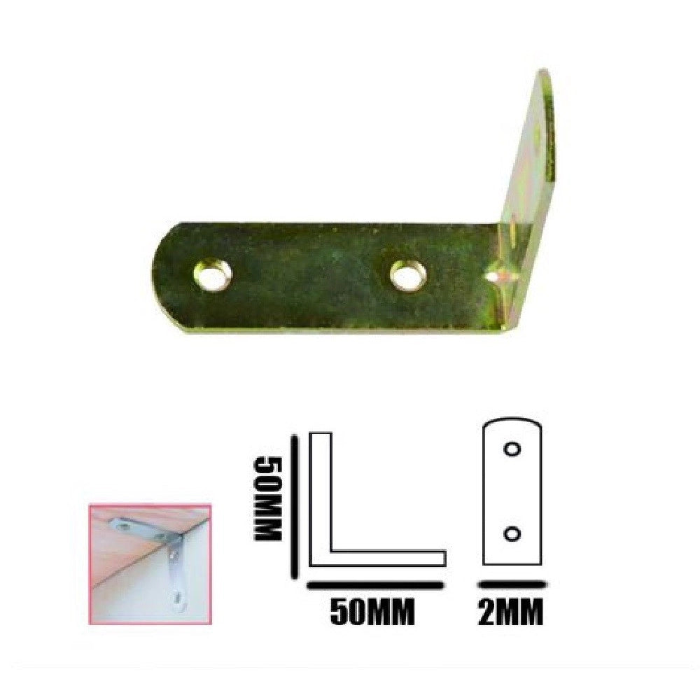 Trade Shop - Set 4 Pz Lastrina Lastrine Ad Angolo Forma L 50x20x2mm Con Viti Per Mobili 91218 -