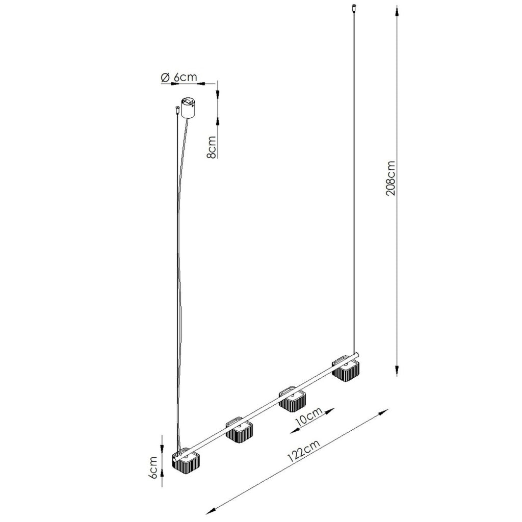 Lampadario RIFF 4 bordeaux Gx53