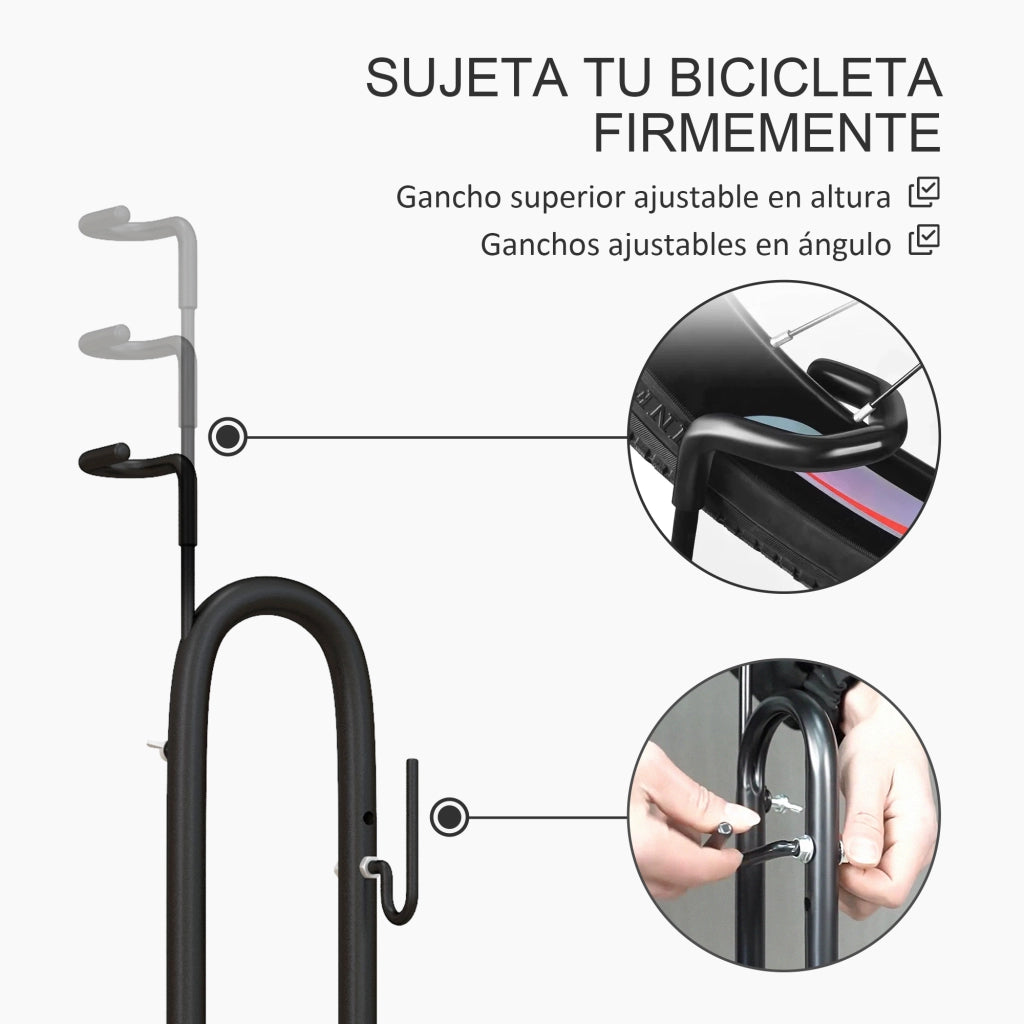 Parcheggio Biciclette Verticale e Orizzontale con Ganci Ajustabili ¨C zephmum ¨C Nero