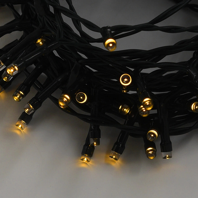 CATENA LUMINOSA DI NATALE 100 LED A RICARICA SOLARE LUCE CALDA - IDEALE PER ALBERI E DECORAZIONI