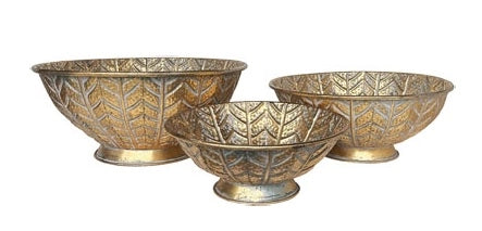 Set 3 Ciotole Decorative Casa in Ferro Rotonde 53 + 45 + 36,5 cm