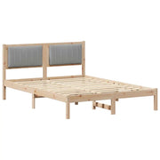 Letto matrimoniale | Letto per adulti | Letto con Testiera Rivestita Grigio chiaro 135 x 190 cm