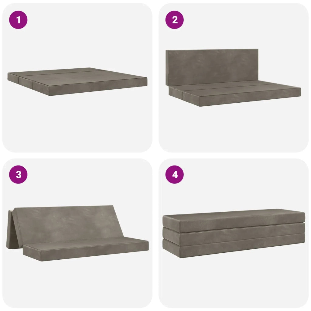 Divano Letto Pieghevole 200 x 67 x 45 cm Grigio Chiaro 900263