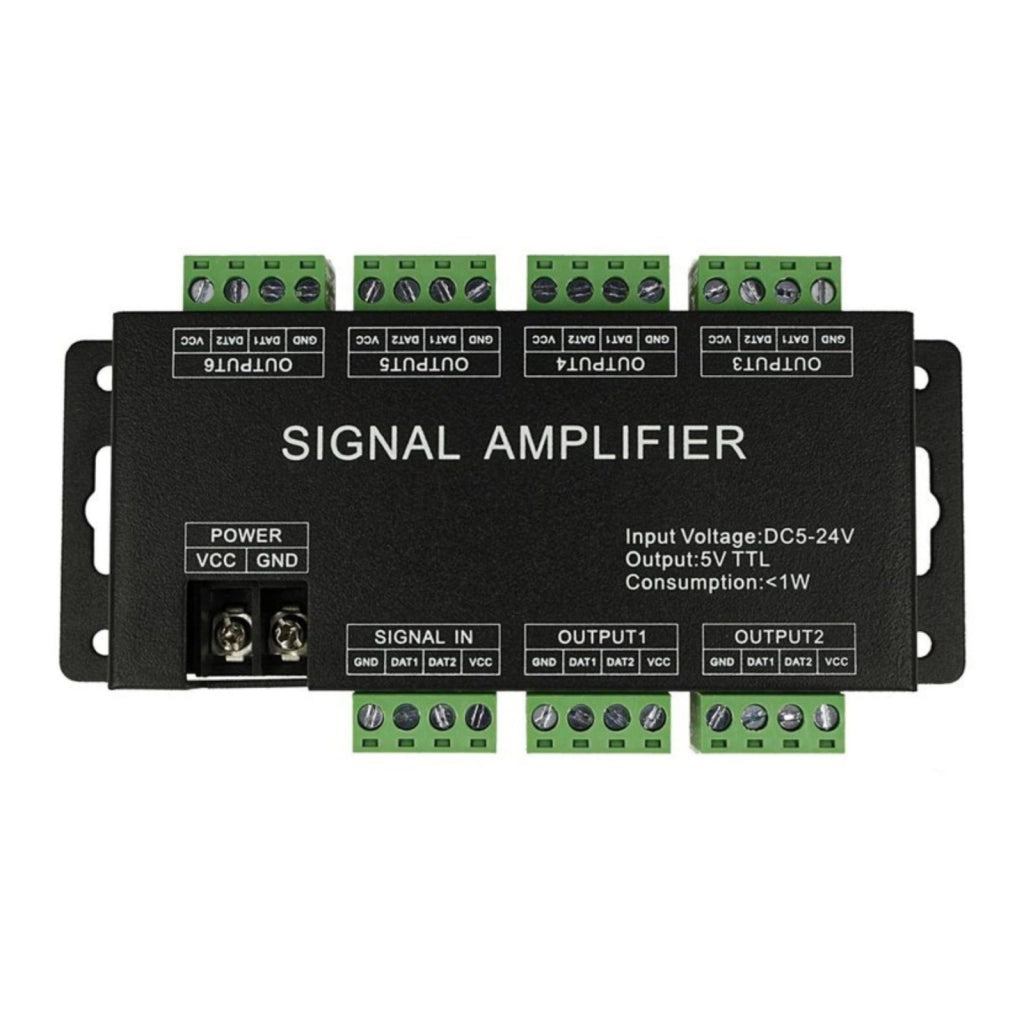 Amplificatore Segnale SPI Dream Color Signal Amplifier 6 Canali Per Bobina Led Magic Color 12V 24V HC600