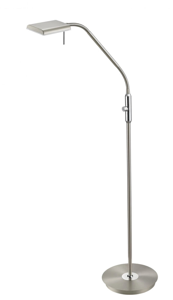 BERGAMO PIANTANA LED ACCIAIO SATINATO FLESSIBILE TOCUH DIMMER H. 135CM 3000K 1100LM 12W