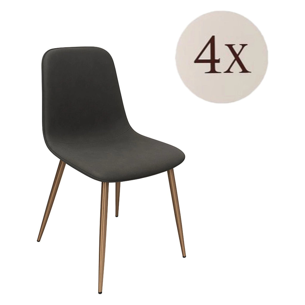 Cabiate, set di Sedie 4 Sedie, Grigio Scuro