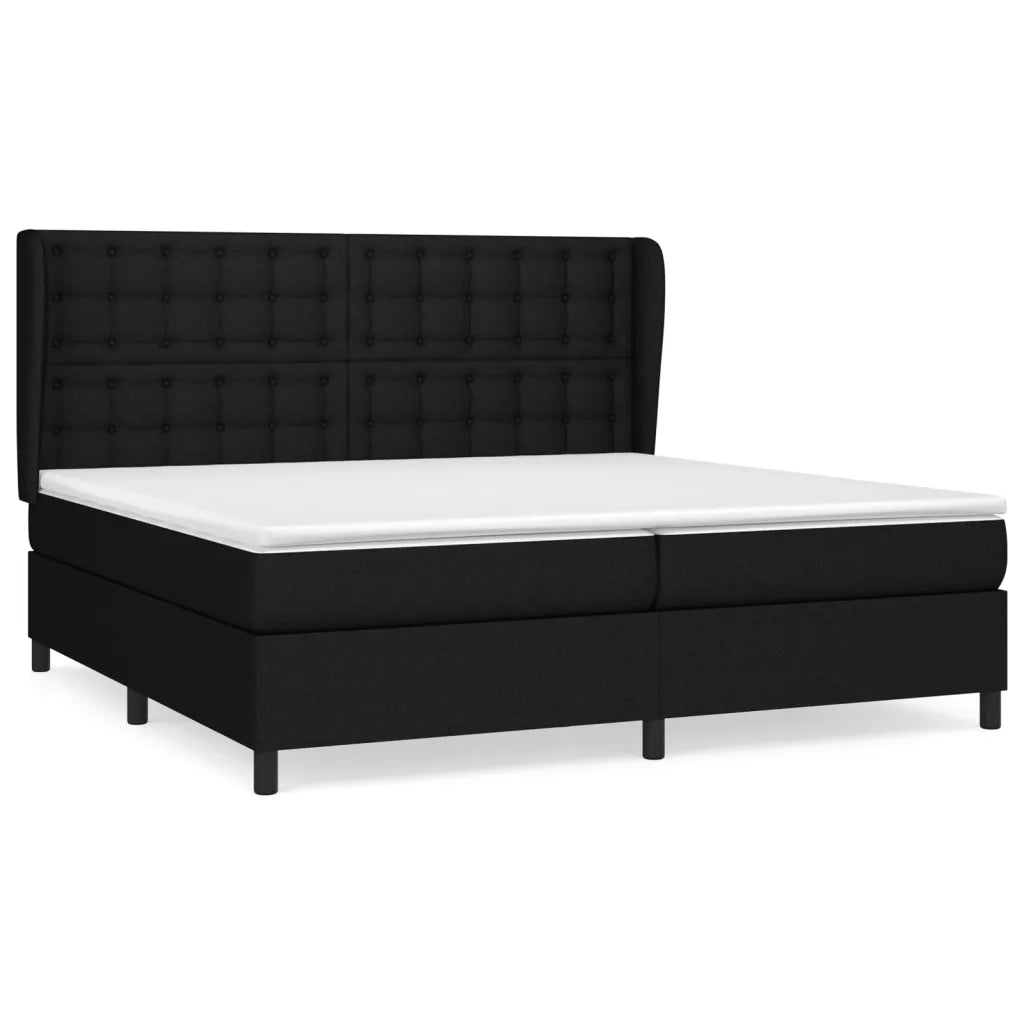 Giroletto a Molle con Materasso Nero 200x200 cm in Tessuto cod mxl 62867