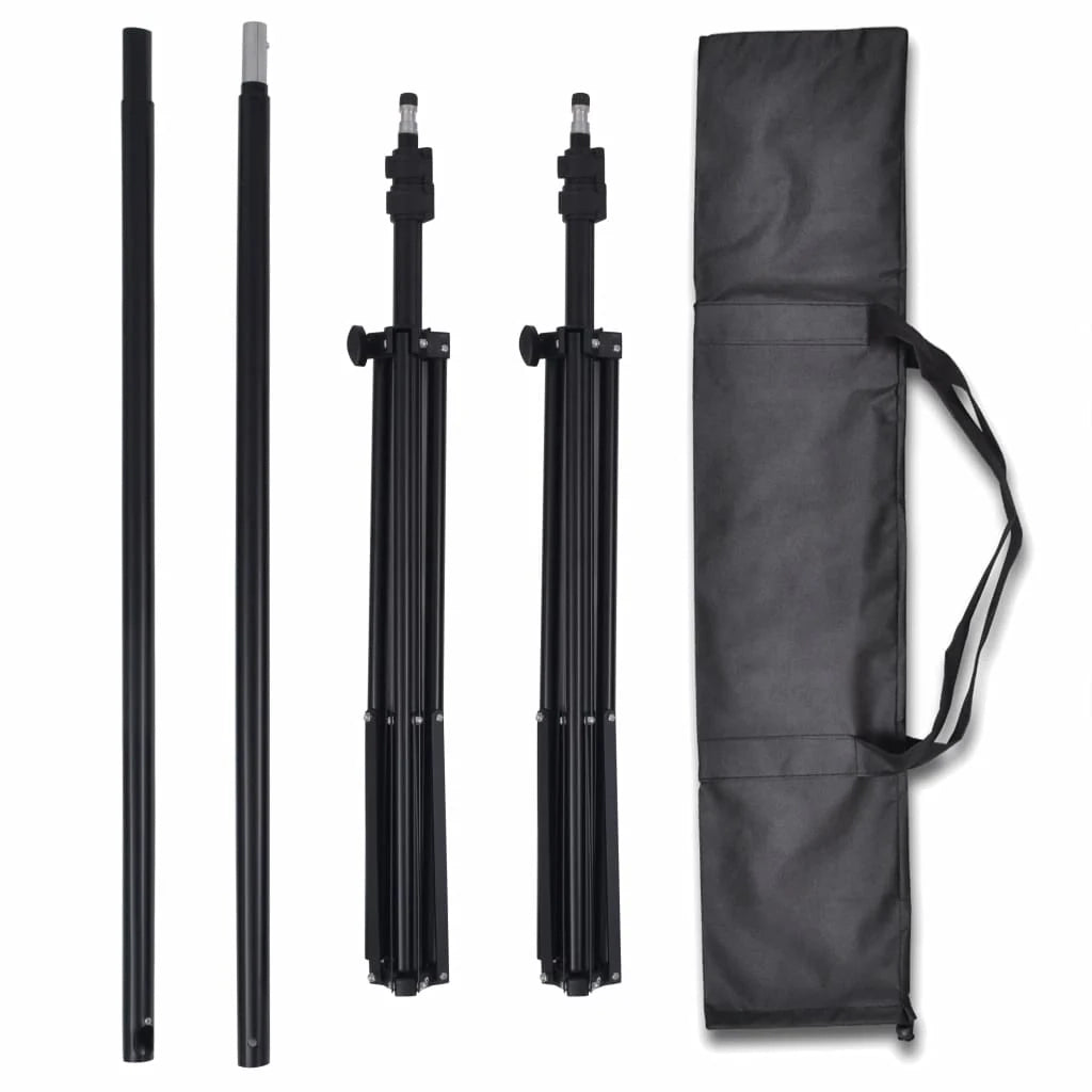 Kit studio fotografico professionale e 3 fondali in cotone regolabili 3 x 5 m 02_0001518