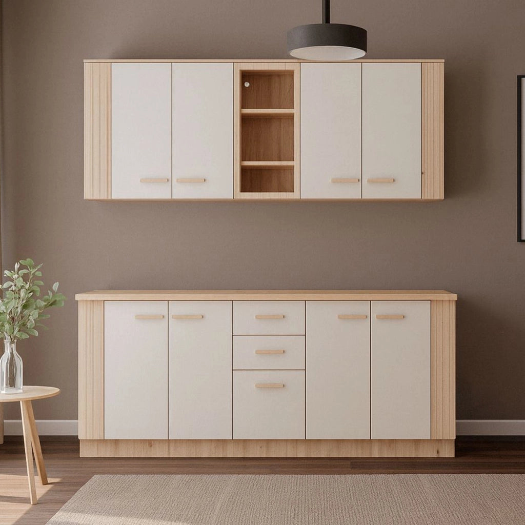 Cucinino Ghemme, Cucina 2 Cassetti, Elettrodomestici non inclusi, Beige