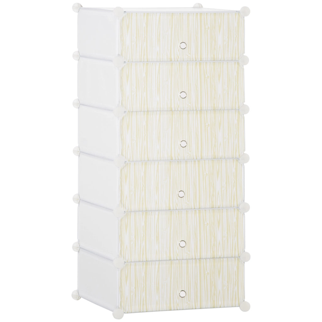 EasyComfort Mobile Scarpiera Modulare Salvaspazio, 6 Cubi 45x35x17 cm in Acciaio e PP, Bianco