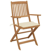 Sedie da Giardino Pieghevoli 8 pz con Cuscini Massello Acacia 3075087