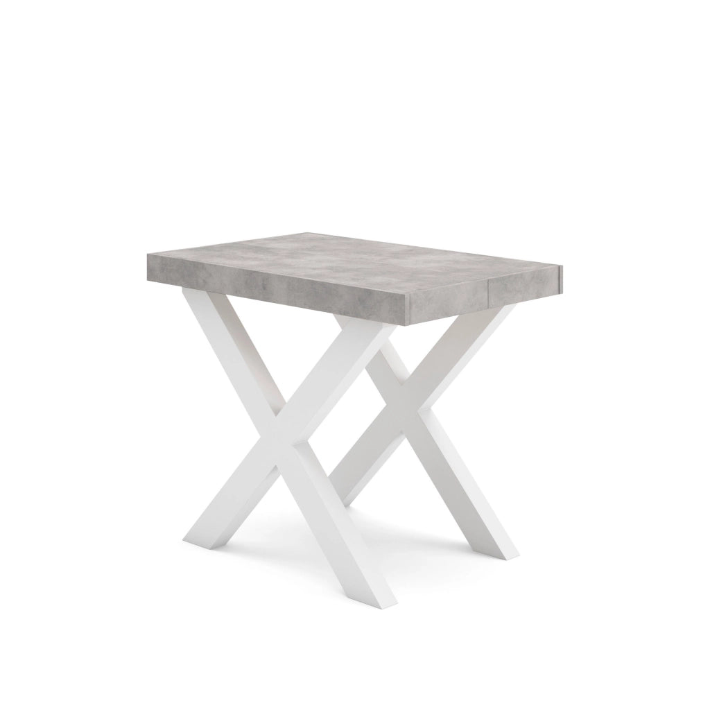 Consolle allungabile, 58 fino 140x90x73cm, Per 6 persone, Gambe in legno, grigio cemento RF2721
