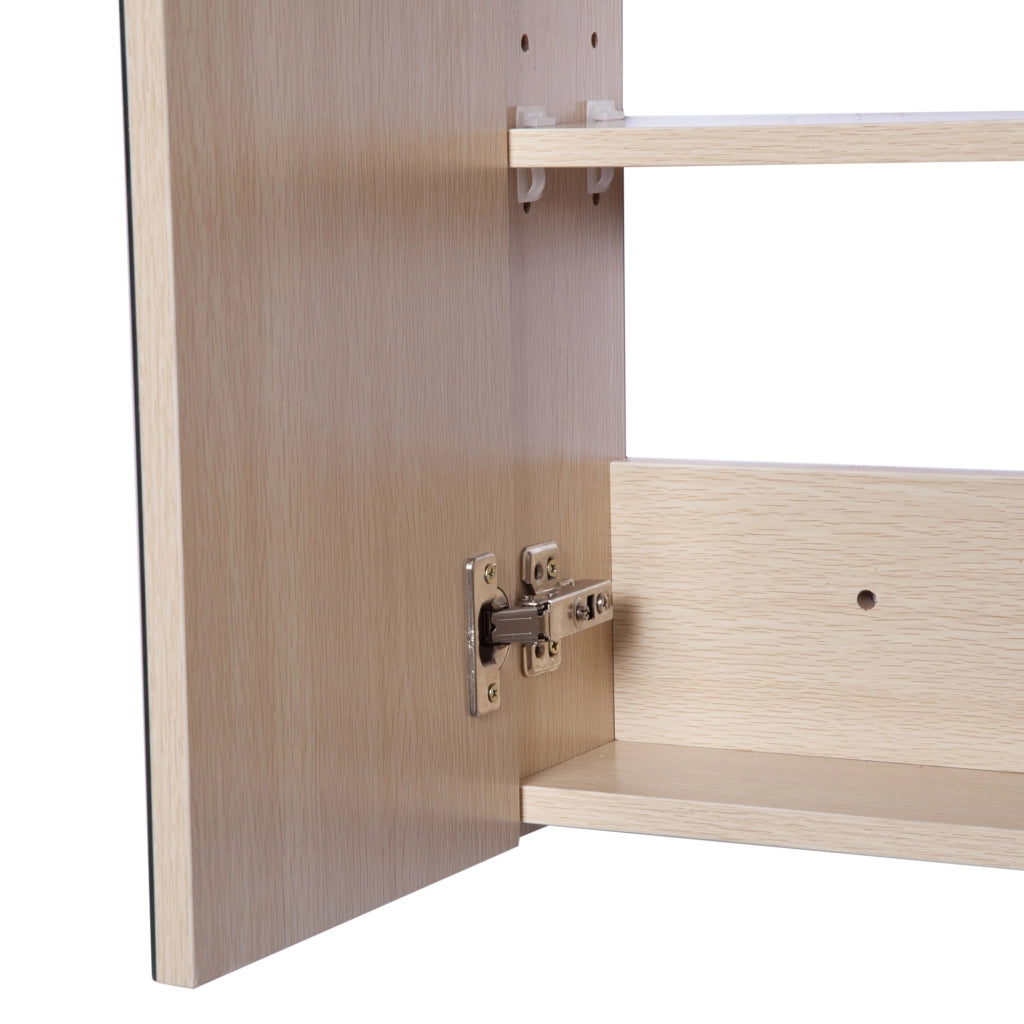 Specchio Contenitore Bagno 3 Ante ¨C Xylo ¨C Legno Bianco Rovere con Ripiani Regolabili 90x60 cm