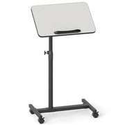 Tavolino laterale a forma di C 52 x 33 x 69-112 cm altezza regolabile e moderno piano girevole in metallo grigio 20_0013858