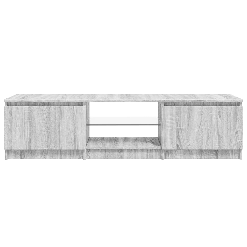 Mobile TV multimediale mensola TV credenza mobile TV sala da pranzo soggiorno camera da letto con luci LED Sonoma 140 x 40 x 35,5 cm grigio 02_0026806