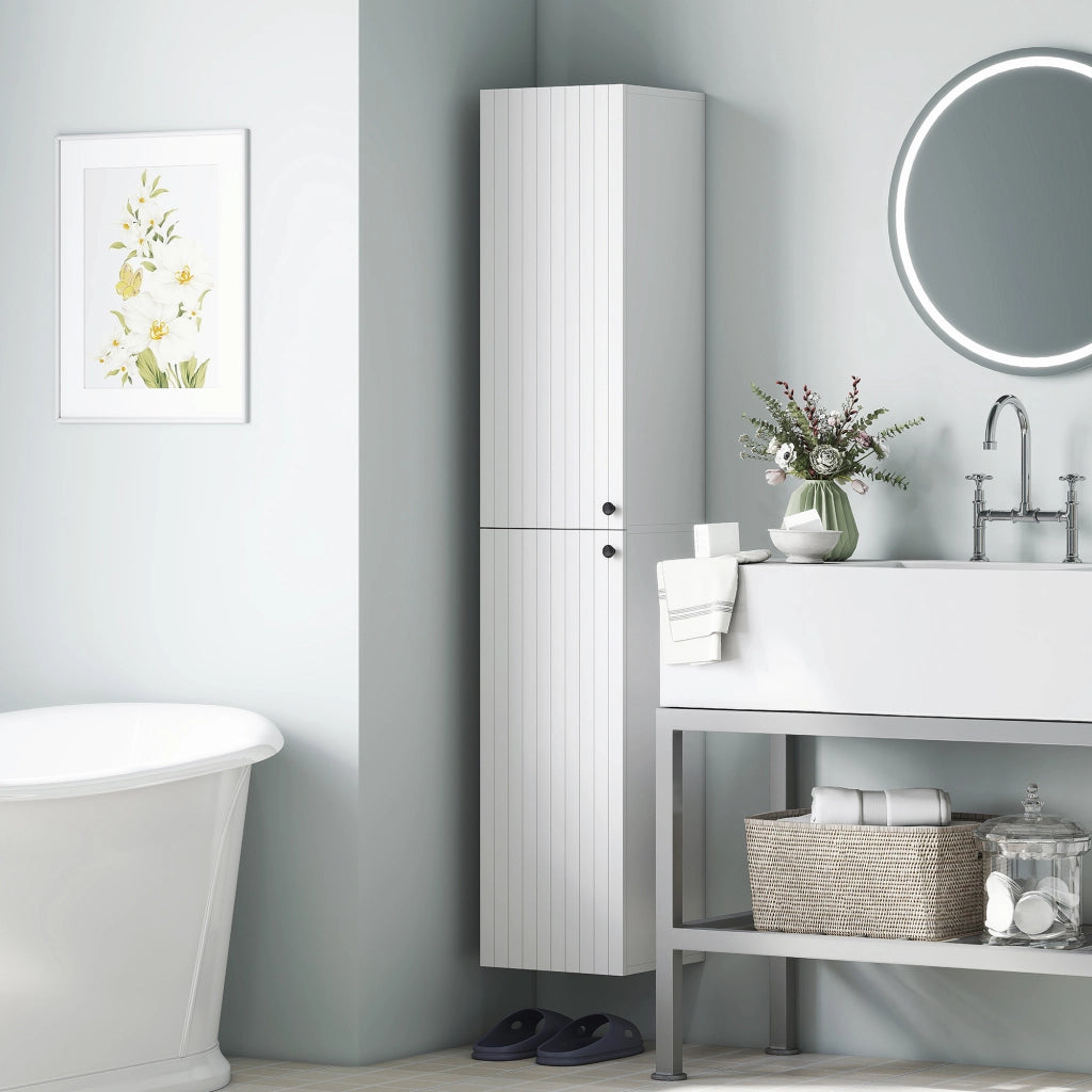 Armadietto da Bagno ¨C Zephmum ¨C Bianco 6 Ripiani MDF