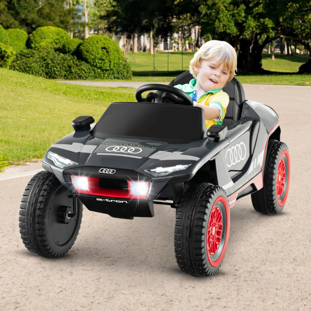 Auto da corsa elettrica Audi per bambini con licenza, Auto sportiva alimentata a batteria con telecomando Grigio scuro-Macchinine giocattoli
