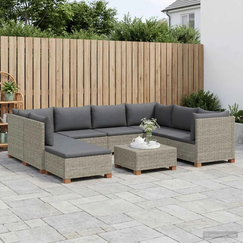 9 pz Set Lounge in Rattan con Cuscini GENDT Rattan naturale 3429865
