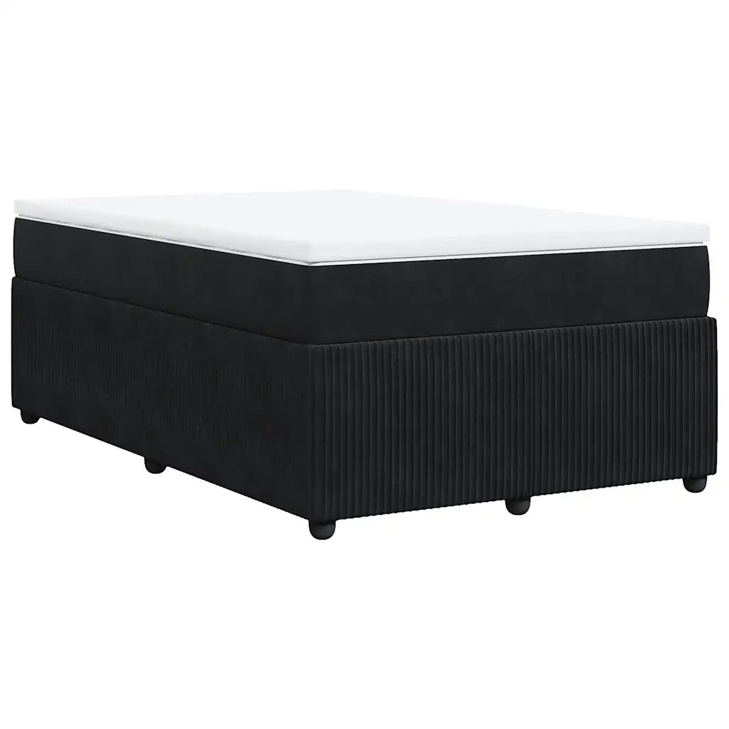 Giroletto a Molle con Materasso Nero 120x190 cm in Velluto