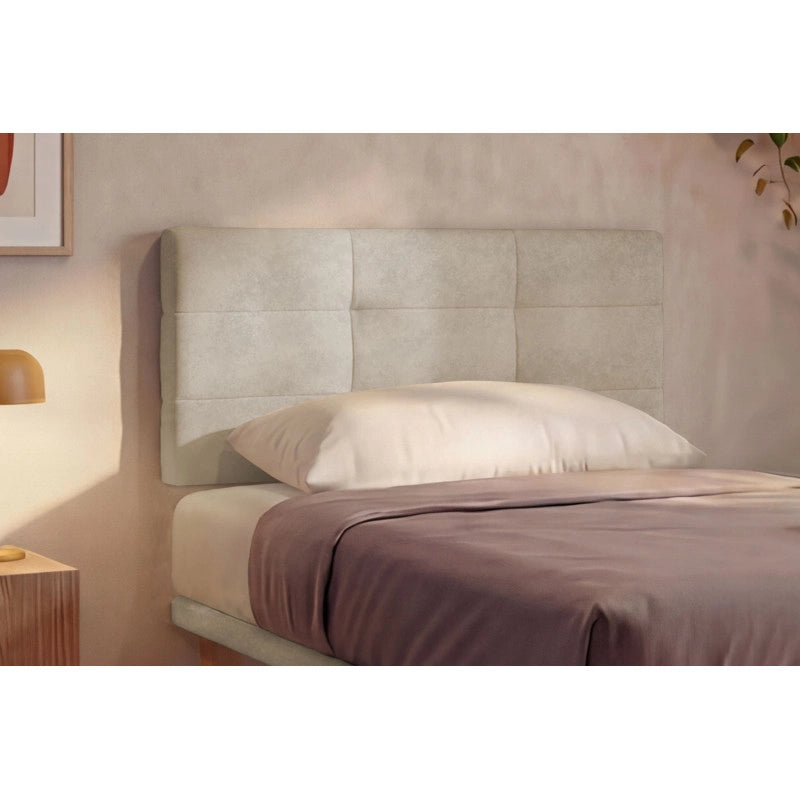 Letto imbottito Singolo 80x200 cm Square - Con rete,Microfibra,Sabbia
