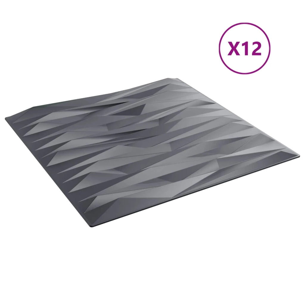 Pannelli da parete 12 pz 50 x 50 cm Grigio pietra Schiuma XPS 42046081