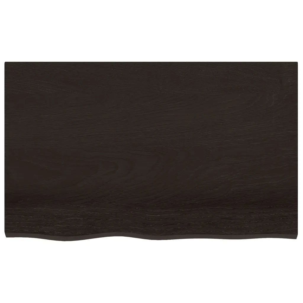 Piano Tavolo Marrone 80x50x(2-6) cm Rovere Massello Trattatocod mxl 120772
