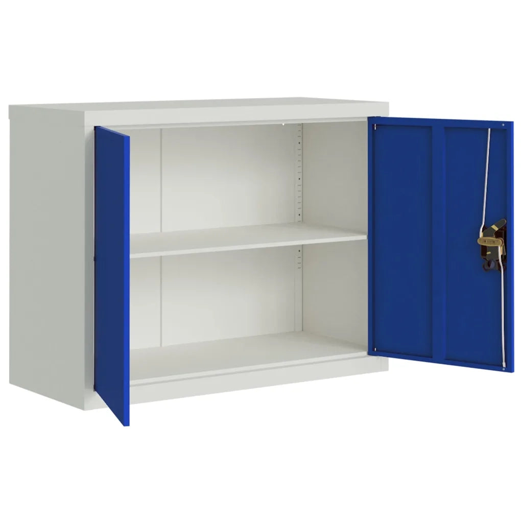 Armadio Classificatore Grigio Chiaro e Blu 90x40x70 cm Acciaio 339726