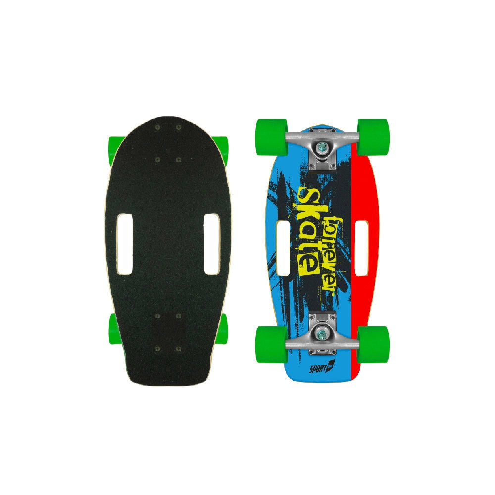 Skateboard Compatto con Tavola 48 cm in Legno Multicolore
