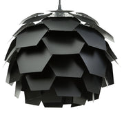Lampadario Lampada a Sospensione con paralume a pigna in plastica di colore nero soggiorno stile moderno