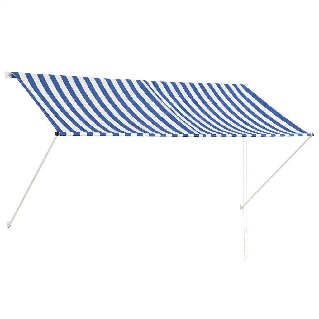 Tenda da Sole Retrattile 250x150 cm Blu e Bianco 143748