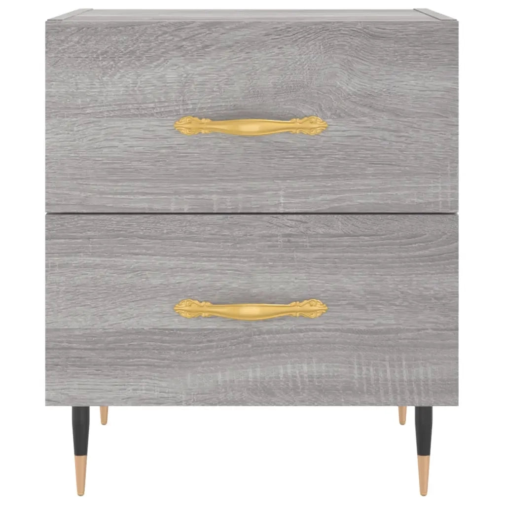 Comodini 2 pz-Set di 2 Tavolino da notte Grigio Sonoma 40x35x47,5 cm in Legno Multistrato 716341