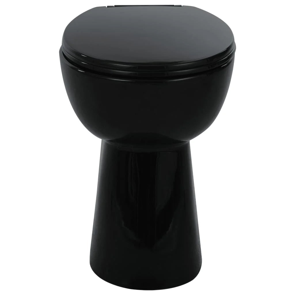 WC alto senza brida con meccanismo di chiusura ammortizzata vaso WC bagno/arredamento casa 7 cm ceramica nero 02_0003565