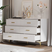 Cassettiera bianca a 6 cassetti in MDF 120x40x76 cm