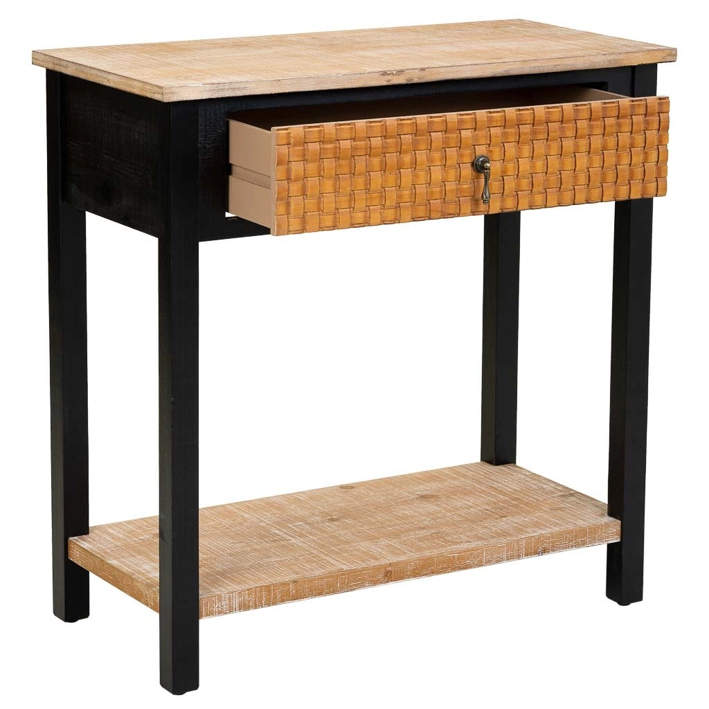 Mobile da ingresso in legno con 1 cassetto e 1 ripiano 80x38x82