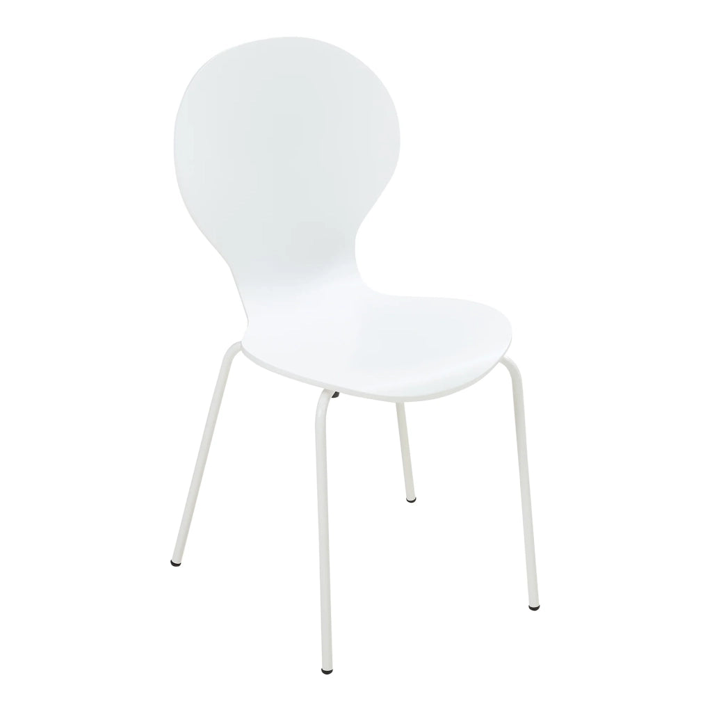 Set di 4 sedie da pranzo 85 x 48 x 50 cm design moderno robuste bianche 03_0009816