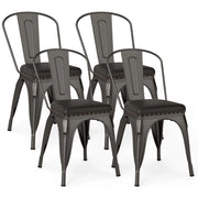 Set di 4 sedie da pranzo impilabili 53 x 44 x 84 cm comfort ottimale schienale rimovibile stile moderno metallo grigio 20_0013585