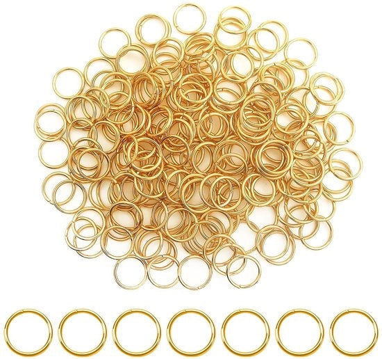 Springini da 200 pezzi - 8 mm - Acciaio Inossidabile - Connettore di accessori - Fai da te - Ideale per collane e bracciali