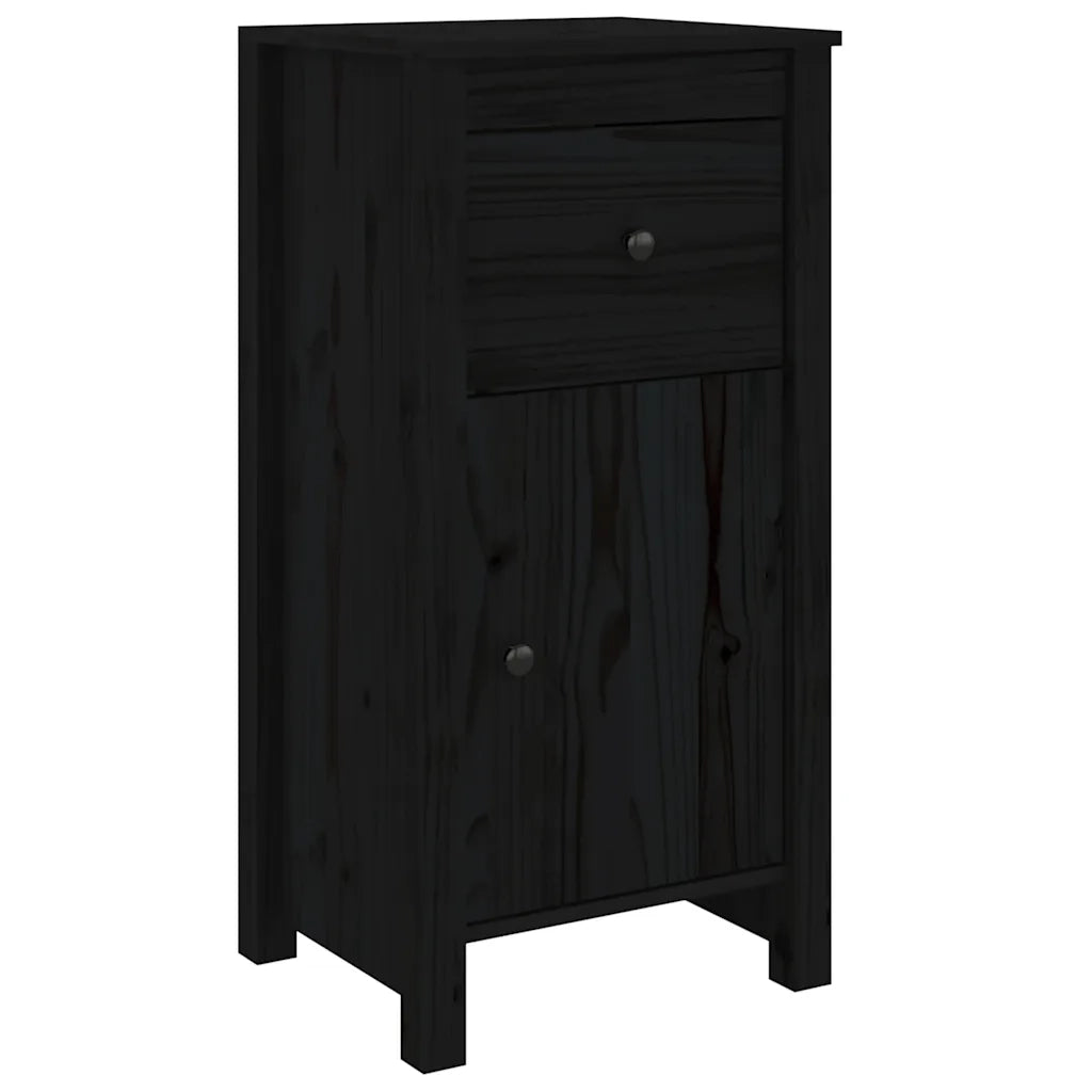 Credenze 2 pz | Madia | Buffet da pranzo | Armadio da pranzo Nere 40x35x80 cm in Legno Massello di Pino