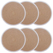 Sottobicchieri in juta 6 pcs Naturale e Bianco Ø 30 cm 42012318