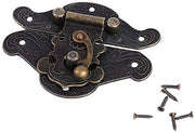 Scatola per gioielli design antico retro - Cassa in legno - Chiusura decorativa - Cerniera - Zinghera - 82x65mm - Chiusura decorativa