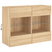 Mobile TV multimediale mensola TV credenza mobile TV sala da pranzo soggiorno parete attrezzata per camera da letto con luci LED rovere Sonoma 78,5 x 30 x 60,5 cm marrone 02_0028023