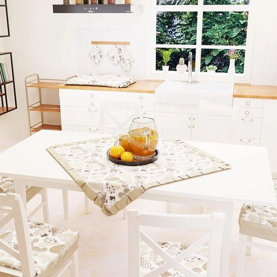 Tavolo centrale in legno, 90x90 cm, colore beige