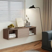 Armadio da Bagno a Parete Mueble da Bagno Appeso con 2 Scomparti Aperti e Porta Ribaltabile 120x30x29,5 cm Marrone